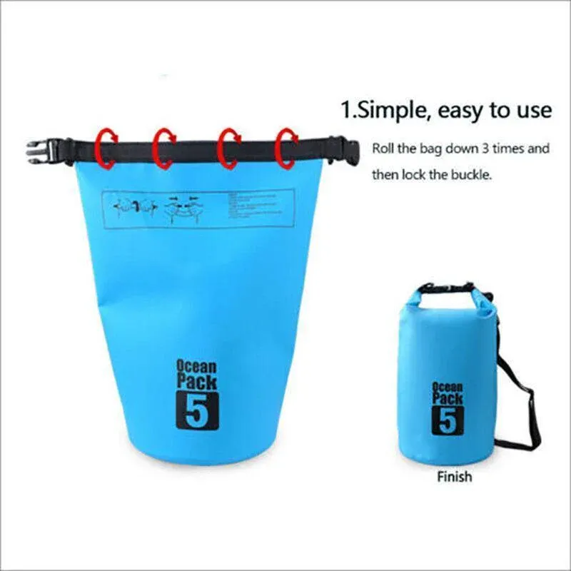 Yellow Waterproof Bag Dry Sack Fishing Camping Canoeing Outdoor 2/5/10/15/20/30 L - 10L