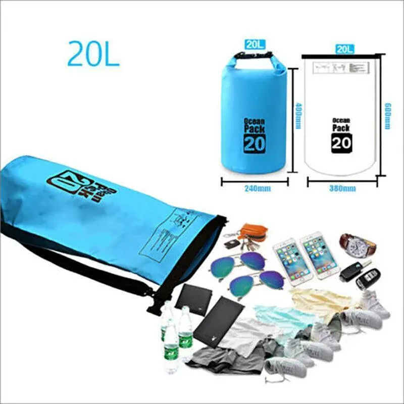 Yellow Waterproof Bag Dry Sack Fishing Camping Canoeing Outdoor 2/5/10/15/20/30 L - 10L