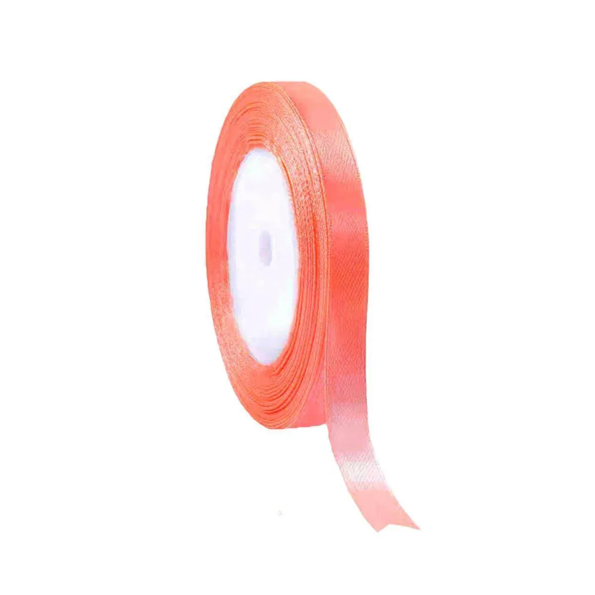 10mm Width Satin Hair Ribbon Wedding Party Decoration Gift Banquet 22m - Fluorescein Red
