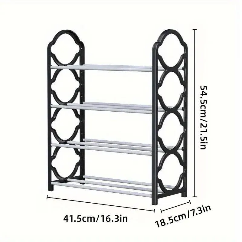 Four Layer Shoe Rack Storage Organizer Multi Tier Shoe Shelf for Entryway Closet - White