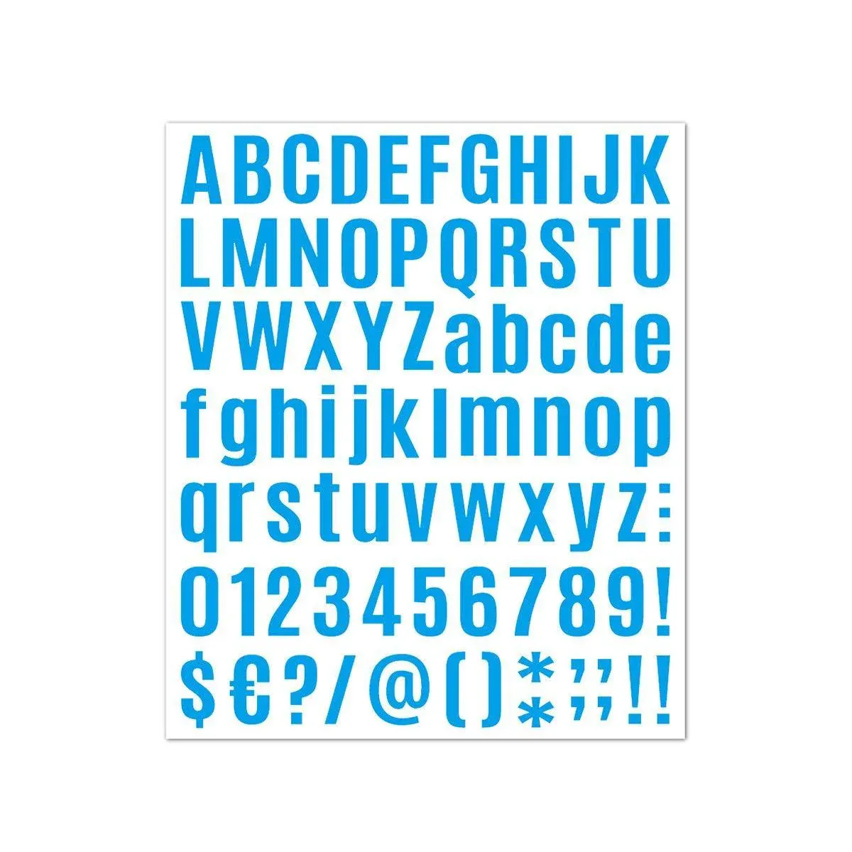 10pcs Letter Stickers Colorful DIY Scrapbooking Water Bottle Greeting Cards - Light Blue