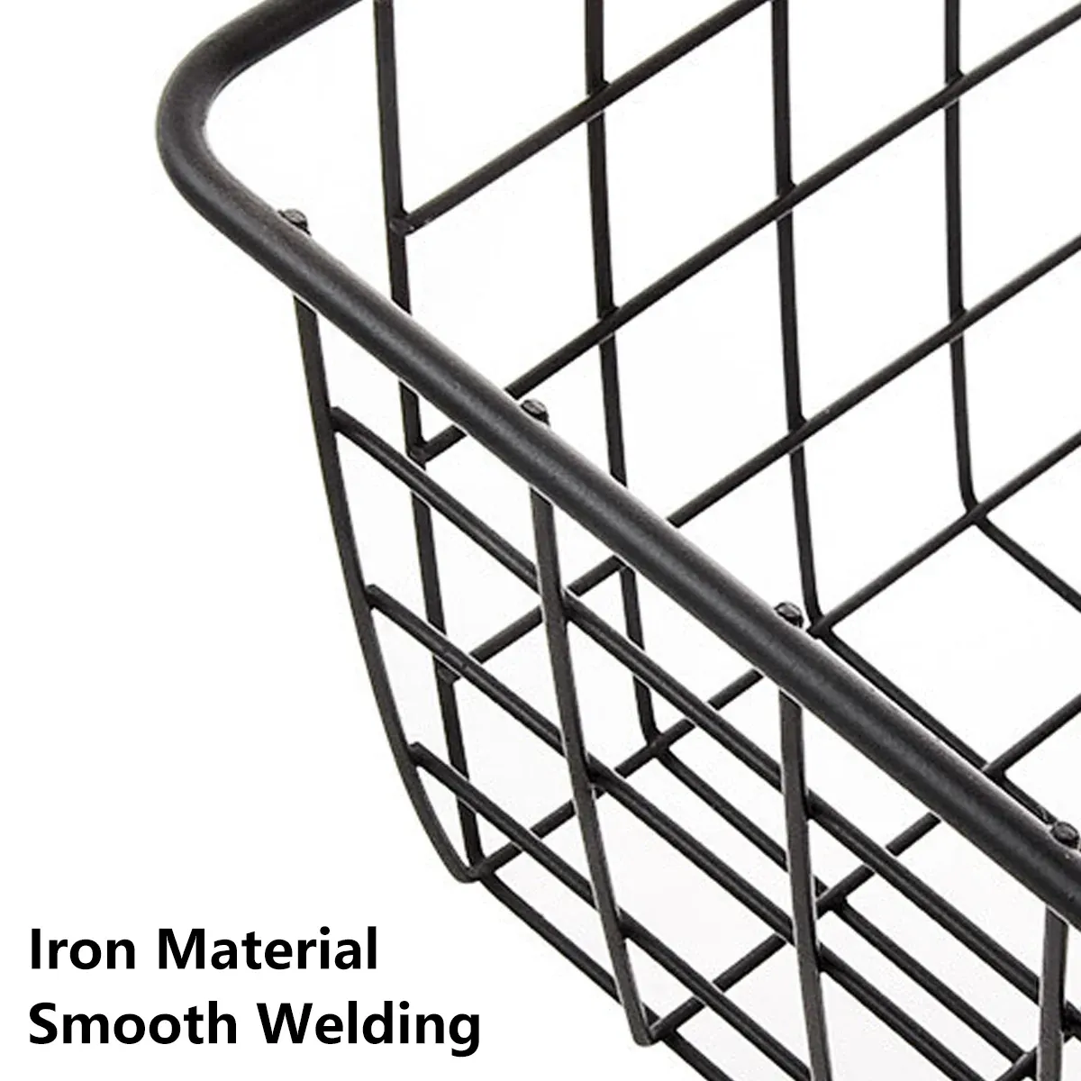2pcs Wire Storage Basket Durable Metal Kitchen Cabinet Pantry Office Organiser