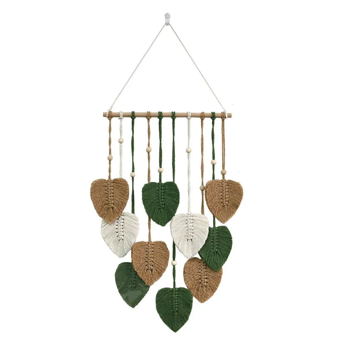 Handmade Braided Cotton Rope Leaves Wall Hanging Home Decoration Ornament - Brown Handmade Braided Cotton Rope Leaves Wall Hanging Home Decoration Ornament - Brown