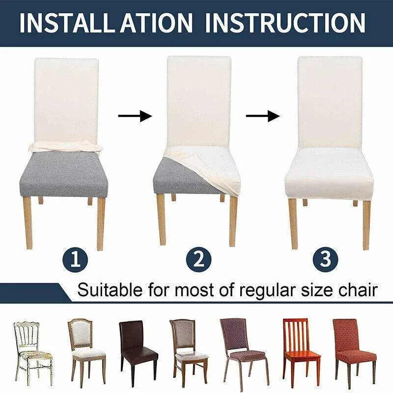 6X Stretch Chair Cover Seat Covers Spandex Washable Banquet Wedding Party Decora - Beige