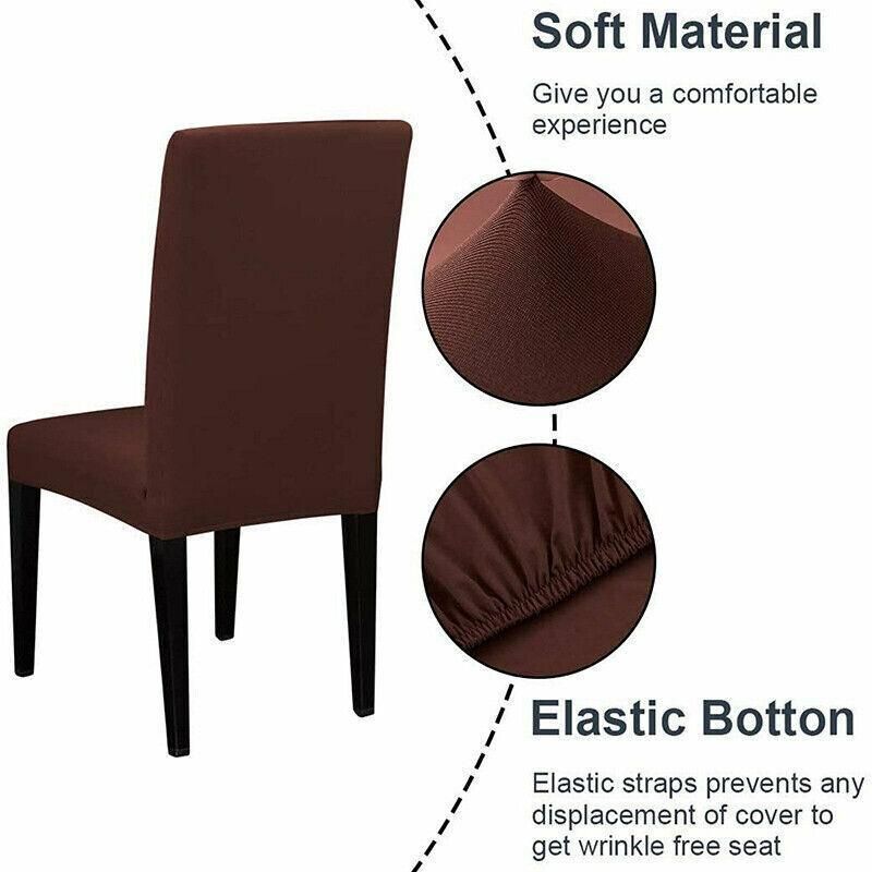 6X Stretch Chair Cover Seat Covers Spandex Washable Banquet Wedding Party Decora - Beige