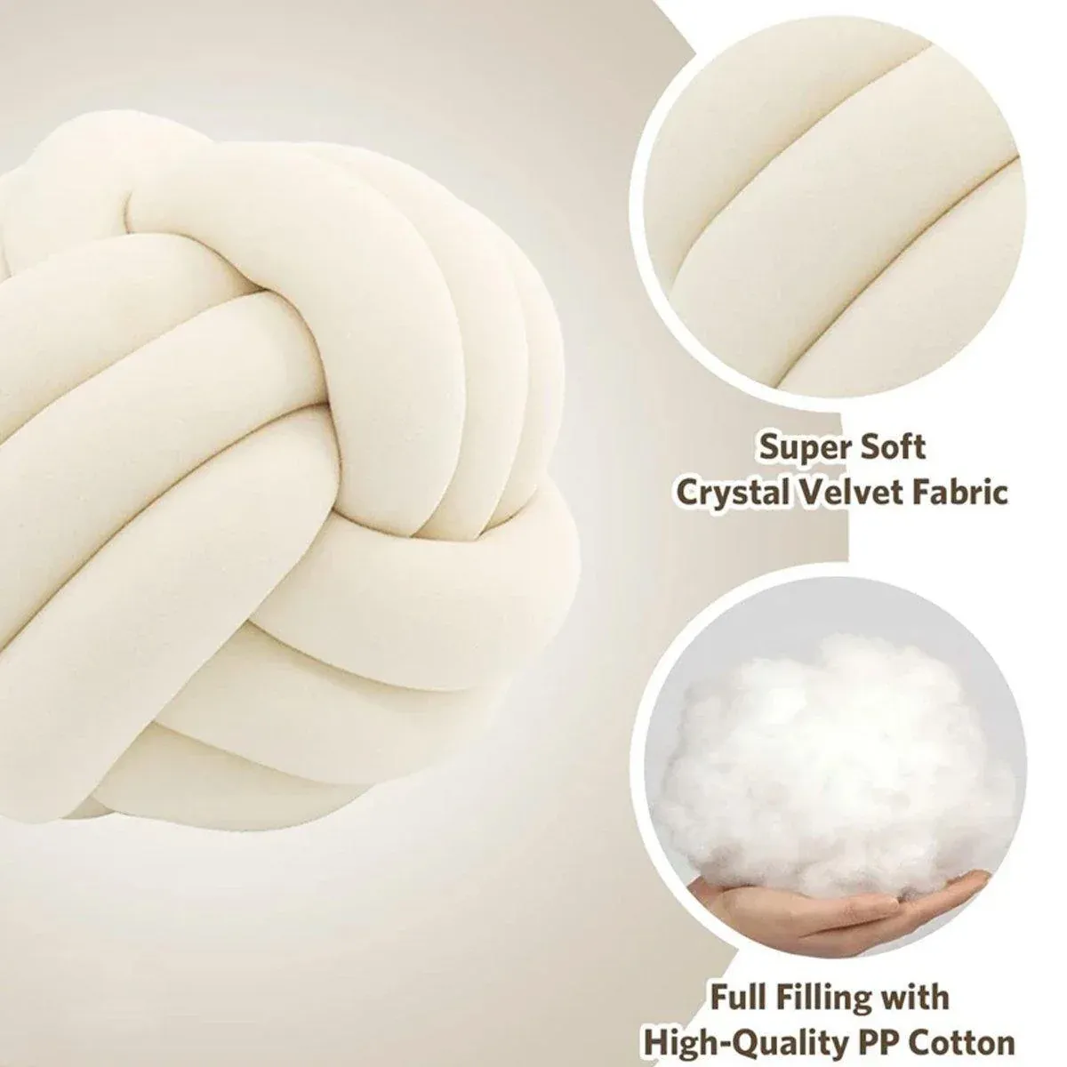 Three-Strand Braided Round Pillow Sofa Cushion Decorative Pillow for Living Room - Azure