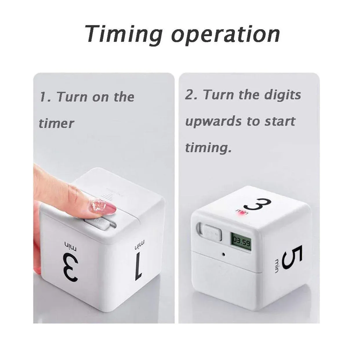 Cubic Timer for Students Time Management Study Exercise Reminder Tool Adjustable - 15-20-30-60