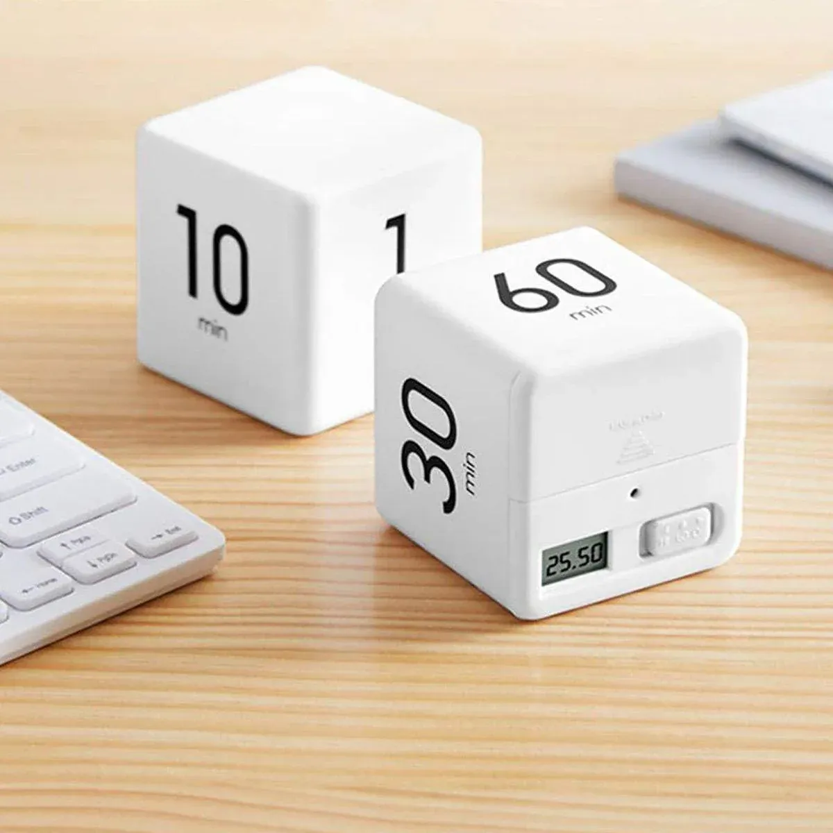 Cubic Timer for Students Time Management Study Exercise Reminder Tool Adjustable - 15-20-30-60
