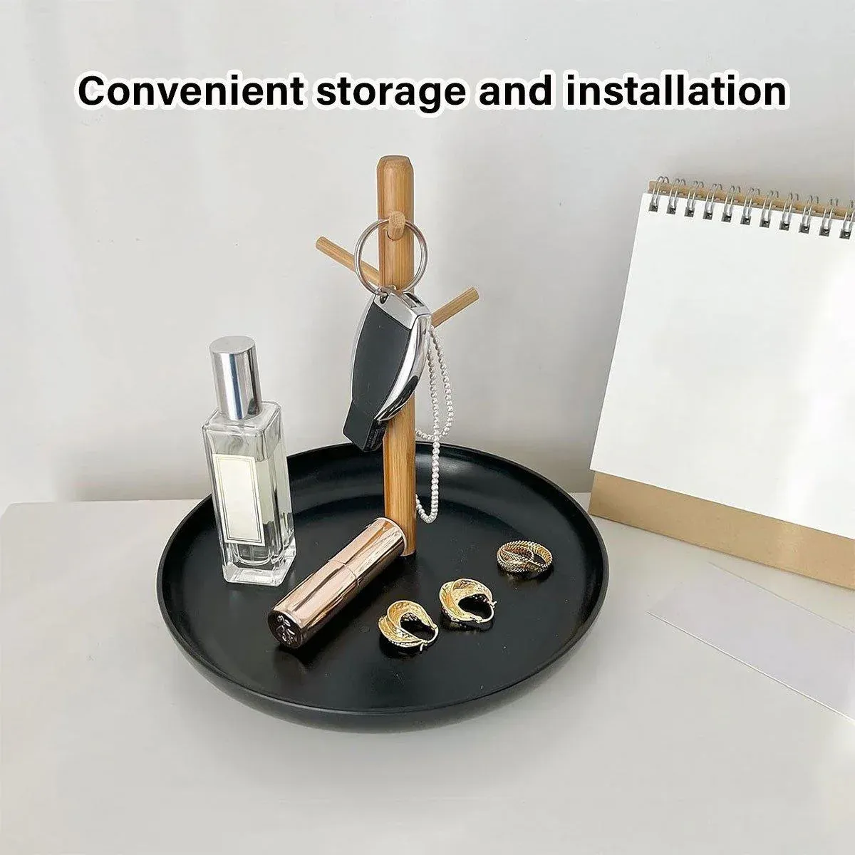 Branch Tray Desktop Storage Organizer Key Holder Rack for Living Room Entryway - White