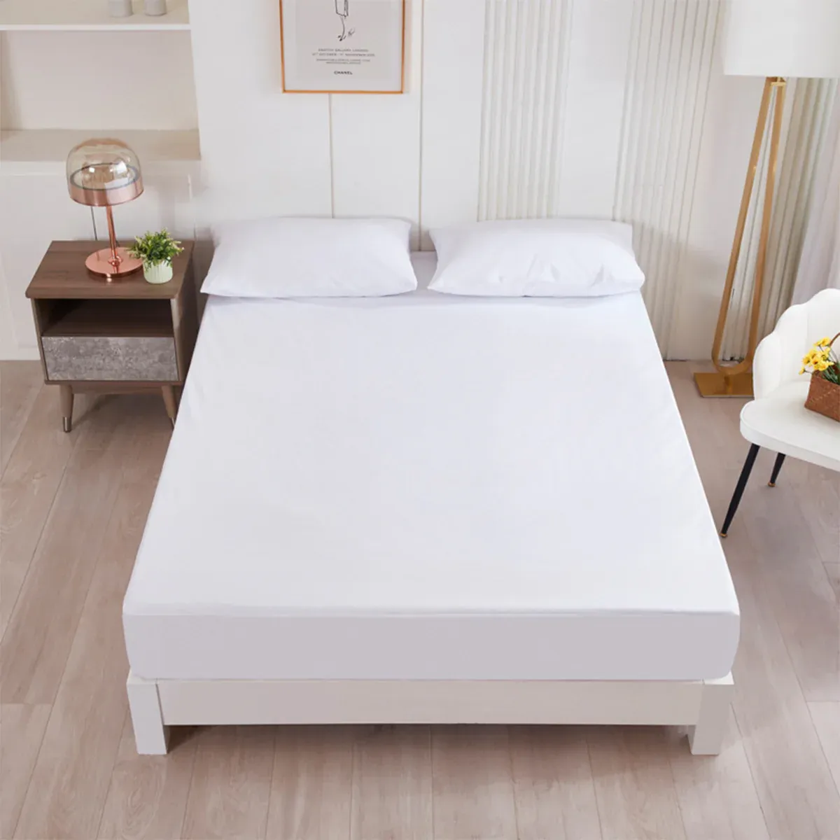 Waterproof Mattress Protector Fitted Sheet Bed Cover for Single King Single Double Queen - 137x190cm