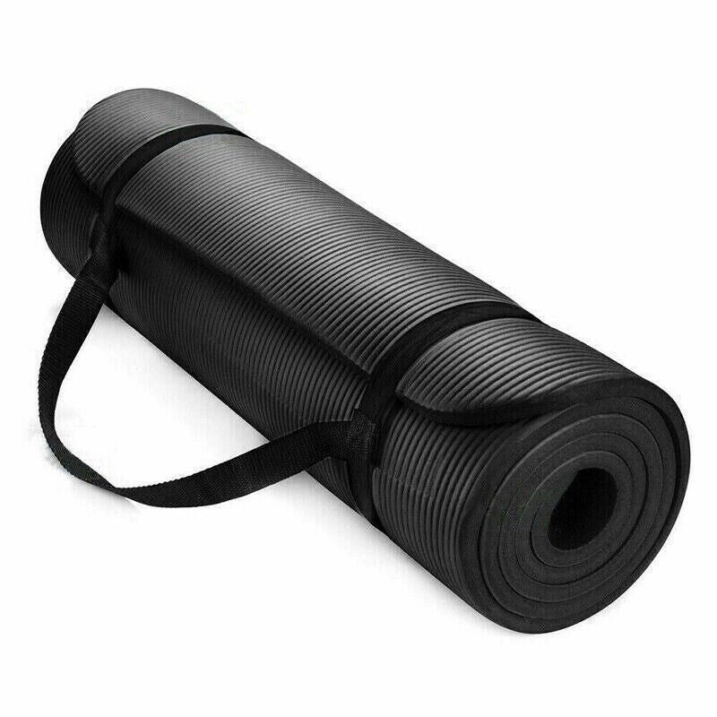 20MM Thick Yoga Mat Pad NBR Nonslip Exercise Fitness Pilate Gym Durable - Black 20MM Thick Yoga Mat Pad NBR Nonslip Exercise Fitness Pilate Gym Durable - Black