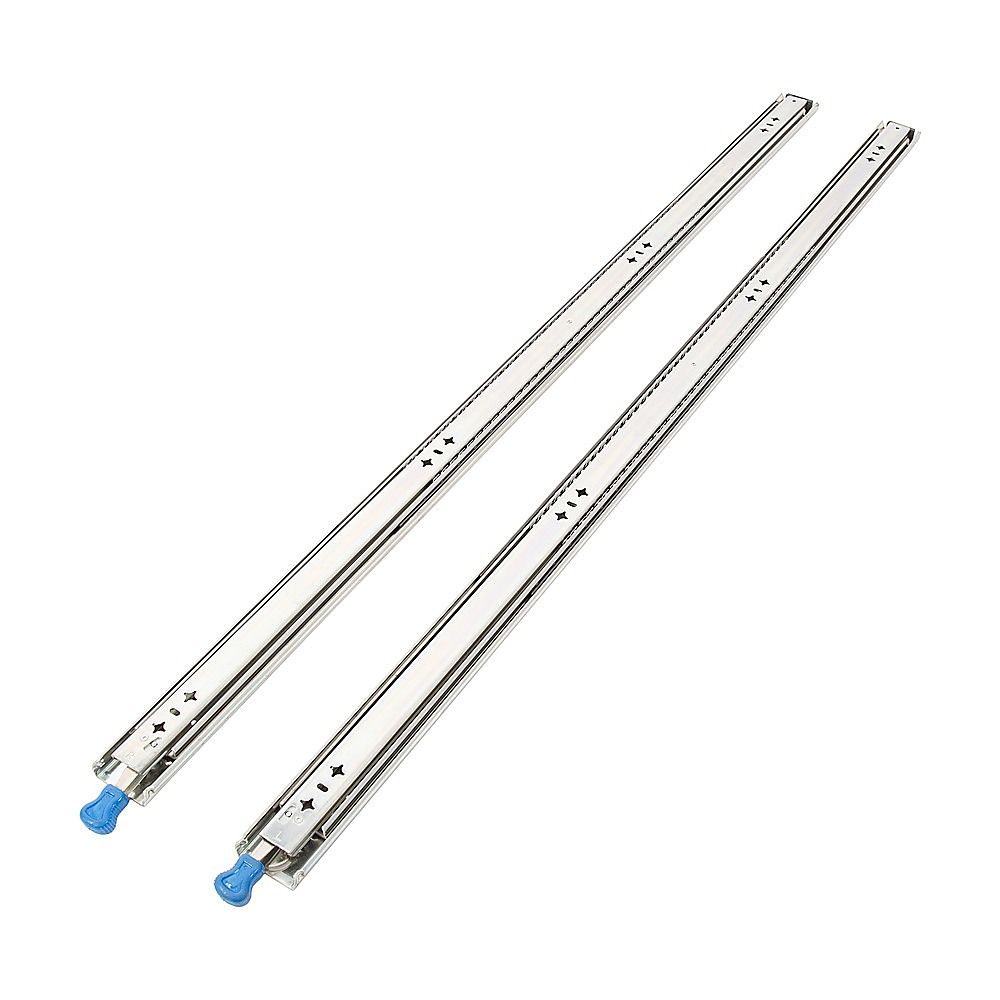 2 x 125kg Heavy Duty Locking Drawer Slides Industrial Drawer Runners Pair for Tool Storage
