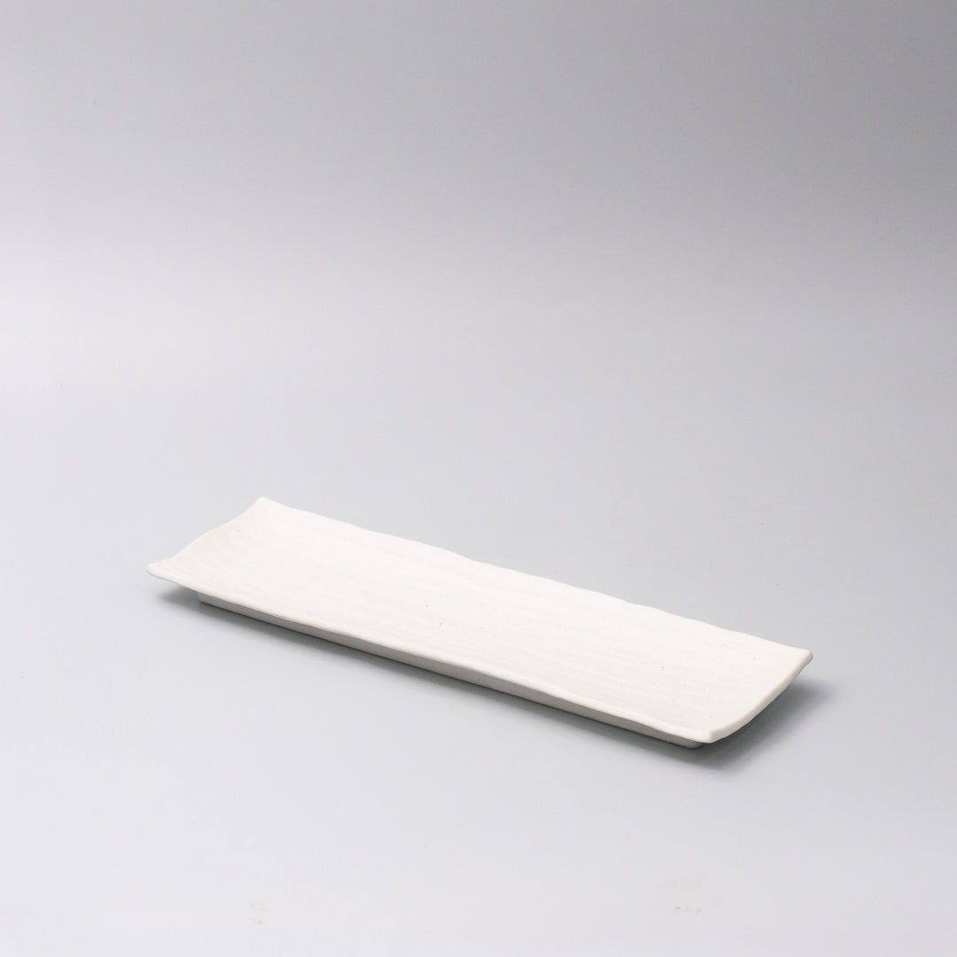 Plate Rectangular Sashimi 32cm Matte White Glaze Plate Rectangular Sashimi 32cm Matte White Glaze
