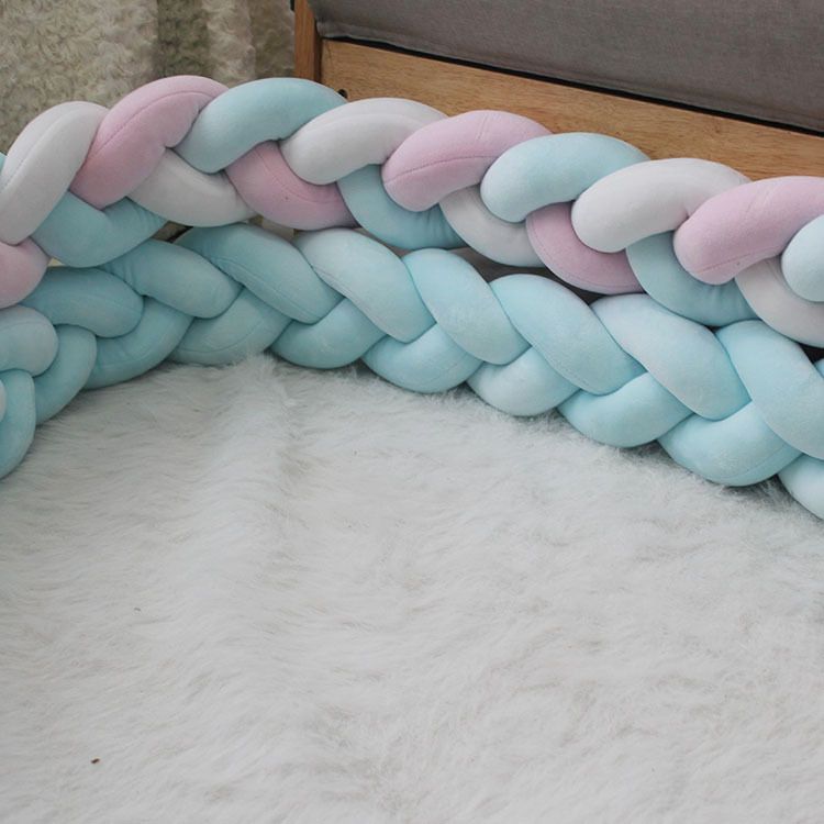 Green 2M Nordic 3-Strand Hand-Braided Knot Long Pillow - Soft Plush Sofa Cushion