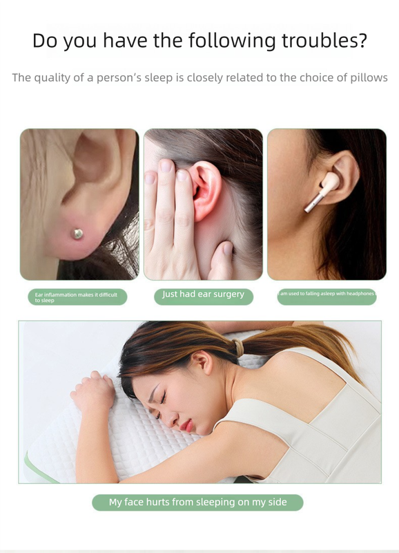 Light Gold Ear Piercing Pillow - Soft Side Sleeper Cushion with Hollow Center for Pressure Relief