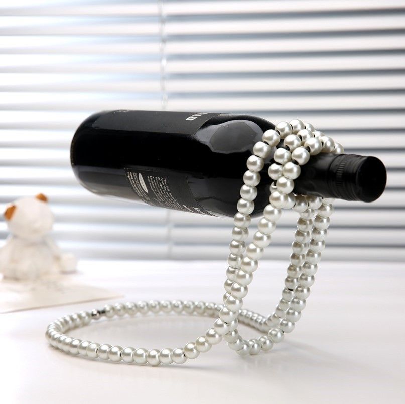 White Luxury Pearl Floating Wine Rack - Creative Gravity-Defying Wine Bottle Holder White Luxury Pearl Floating Wine Rack - Creative Gravity-Defying Wine Bottle Holder