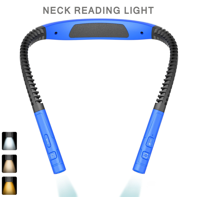 Blue LED Rechargeable Ergonomic Neck Reading & Running Light - Timer Blue LED Rechargeable Ergonomic Neck Reading & Running Light - Timer