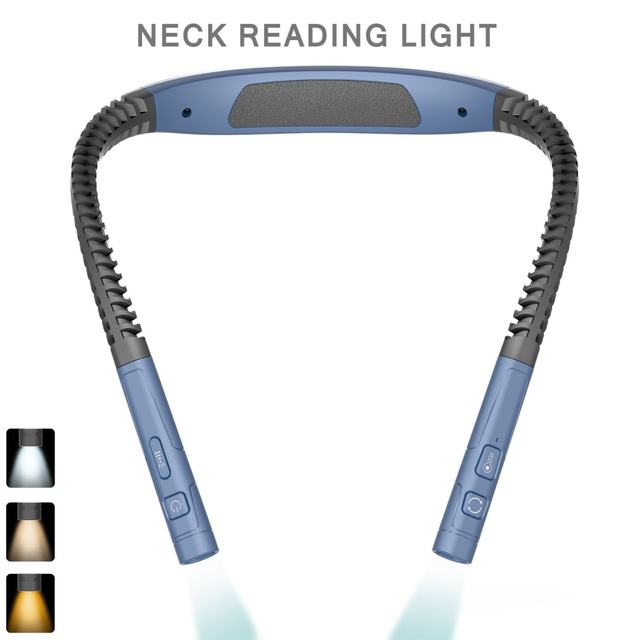 Dark Blue LED Rechargeable Ergonomic Neck Reading & Running Light - Timer Dark Blue LED Rechargeable Ergonomic Neck Reading & Running Light - Timer
