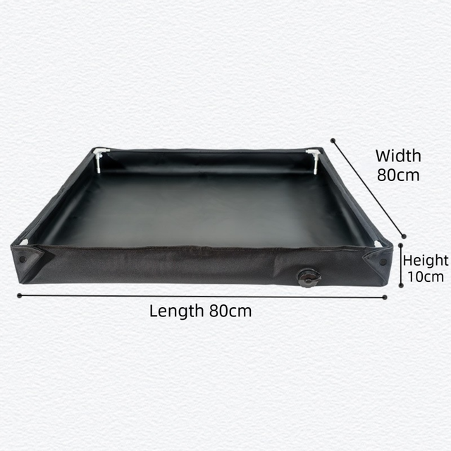 80x80x10CM Green Portable Outdoor Shower Tray & Versatile Collapsible Water Basin - Reinforced Support and Drainage System- Leak-proof Oxford Large Base for Camping