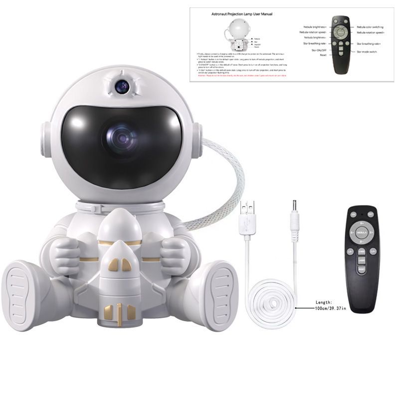 USB Powered Astronaut Nebula Projector & Starry Night Ambient Light with Space Shuttle Accents - 8 Nebula Effects USB Powered Astronaut Nebula Projector & Starry Night Ambient Light with Space Shuttle Accents - 8 Nebula Effects
