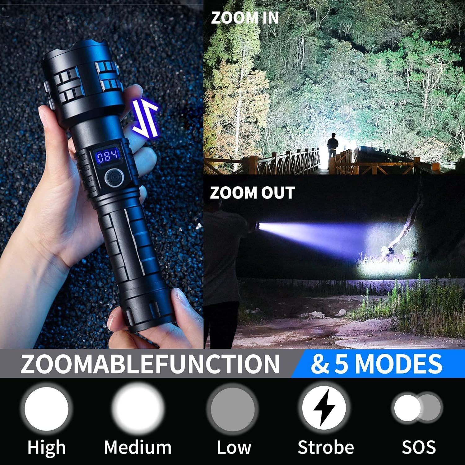 Gift Box Heavy Duty LED Flashlight and Tactical Torch - Waterproof & High Power