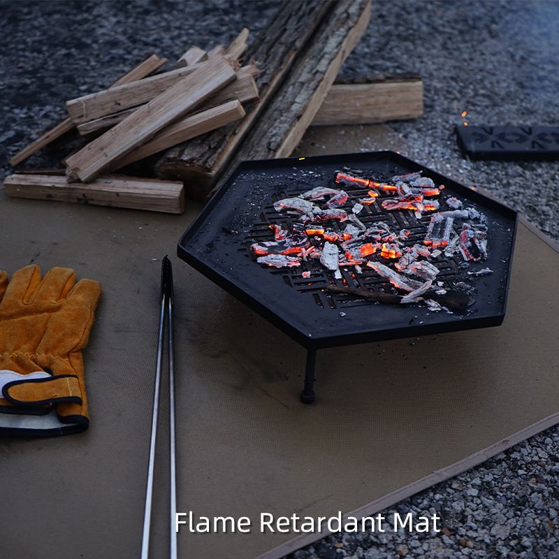 104 x 80 CM XXL Size Fireproof Outdoor Mat with Storage Bag - Silicone Coated Heat Resistant