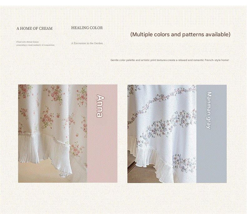 Grey 135*220 Dimensions include lace French Vintage Tablecloth - Pearl Yarn Polyester with Pleated Ruffle Edge - Floral Print Table Cover for Dining