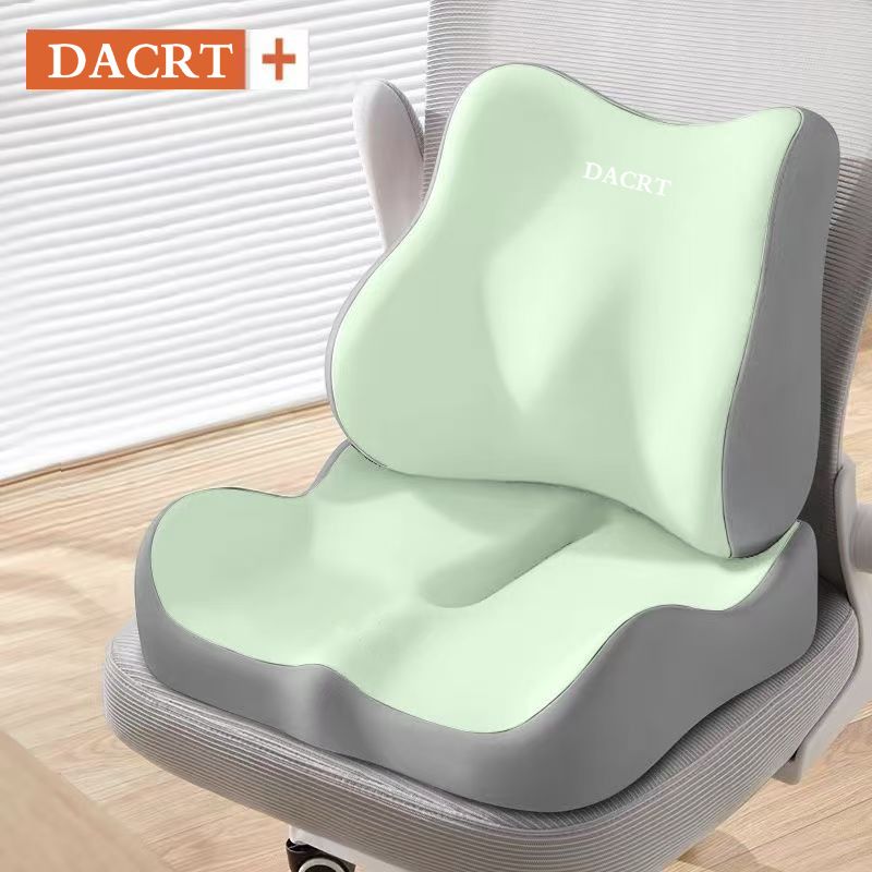 2-piece Green Ergonomic Memory Foam Seat Cushion with Lumbar Support - Breathable Contoured Design for Office 2-piece Green Ergonomic Memory Foam Seat Cushion with Lumbar Support - Breathable Contoured Design for Office