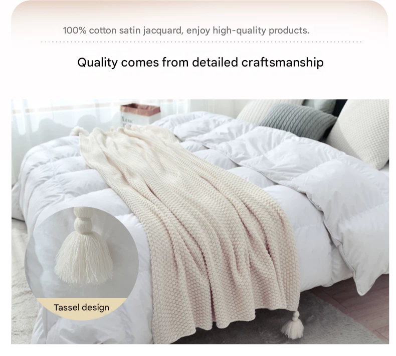 Black 110*150cm Nordic Style Tassel Knit Throw Blanket - Soft Polyester Sofa Blanket with Pineapple Texture - Breathable & Lightweight for Office