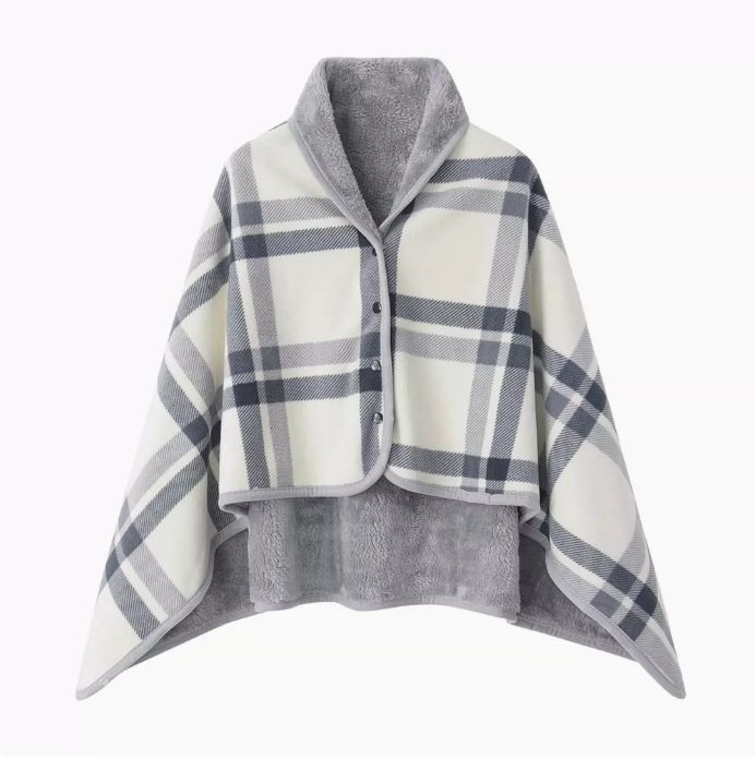 Gray and White 80*130cm Japanese-Style shawl blanket Ultra-Soft Blanket - Thick Polyester Throw for Sofa, Bed, Office, Cozy Nap Blanket for Winter & All Seasons