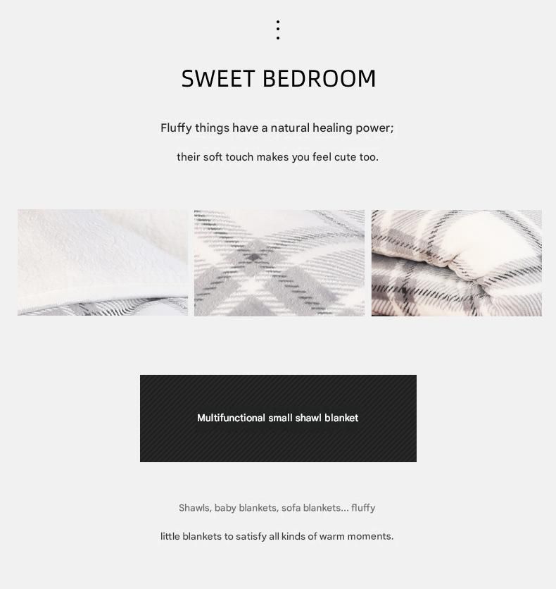 Black and White 100*140cm Japanese-Style shawl blanket Ultra-Soft Blanket - Thick Polyester Throw for Sofa