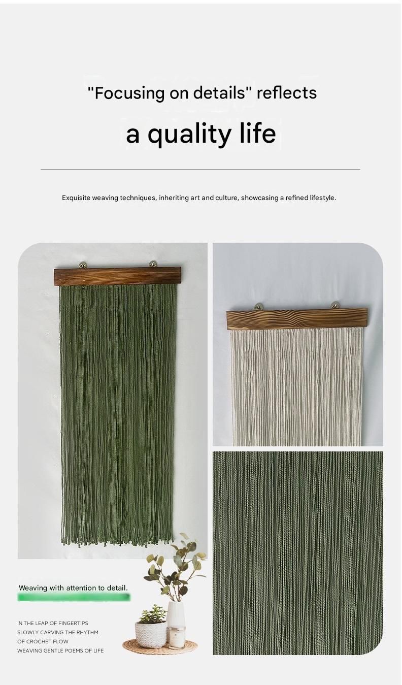 Off- White 90×40 cm Natural Fibre Tapestry -Handwoven Cotton Tassel Wall Hanging – Minimalist Boho Decor for Bedroom