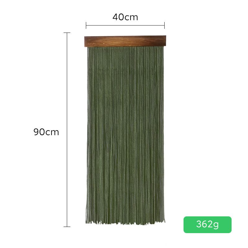 Dark Green 90×40 cm Natural Fibre Tapestry -Handwoven Cotton Tassel Wall Hanging – Minimalist Boho Decor for Bedroom, Living Room & Café