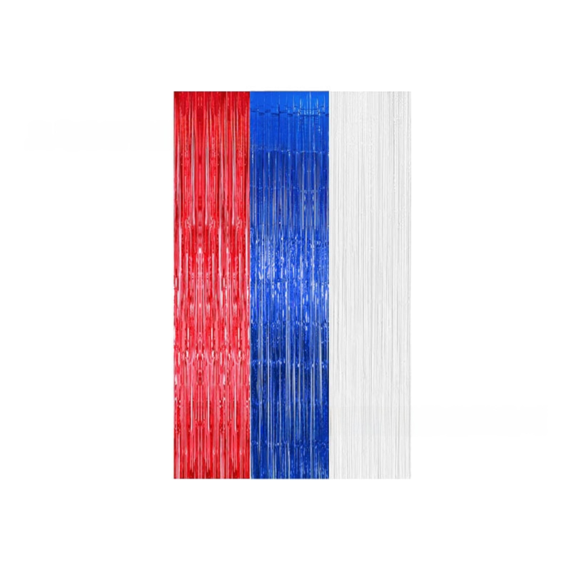 5-piece Red Laser Tinsel Foil Fringe Curtain - 1*1m Metallic Party Streamer Backdrop for Birthday