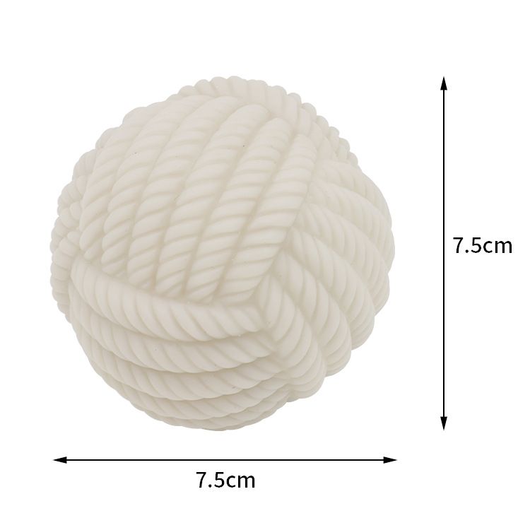 White Rope Ball Durable TPR Dog Chew Toys Set - for Teeth Cleaning - Non-Toxic, Bite-Resistant, Easy Clean - Interactive Play for Medium to Large Dogs