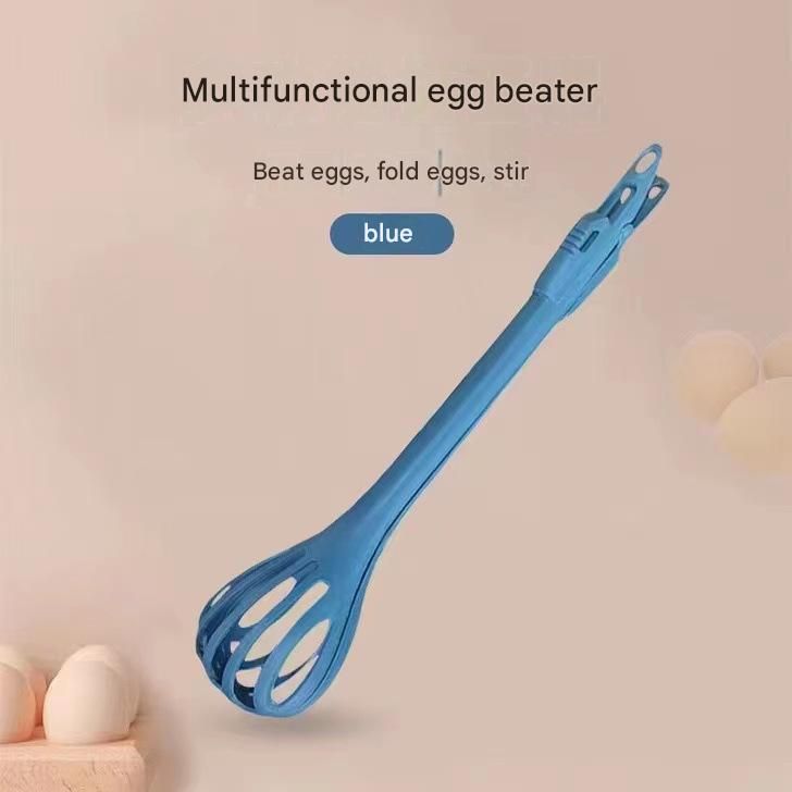 Blue 2-Piece 3-in-1 Multi-Functional Egg Whisk & Food Tongs Set