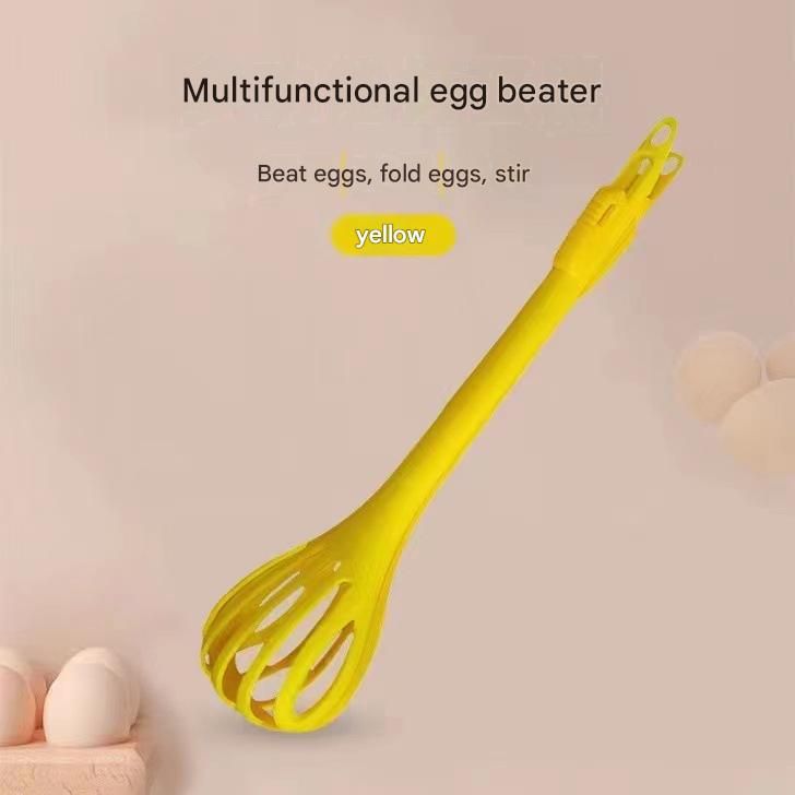 Yellow 2-Piece 3-in-1 Multi-Functional Egg Whisk & Food Tongs Set