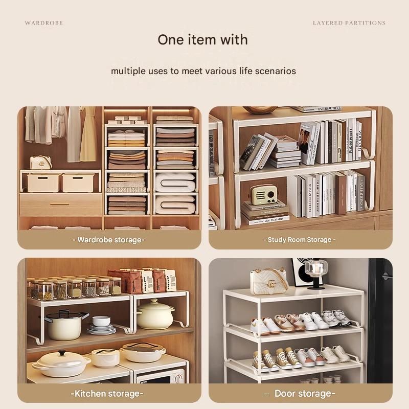White Adjustable Closet Shelf Organizer