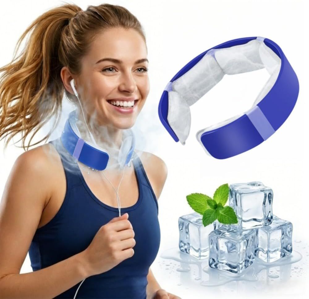 Blue Reusable Neck Cooling Ring – 360° Omnidirectional Wearable Ice Collar for Summer Heat Relief Blue Reusable Neck Cooling Ring – 360° Omnidirectional Wearable Ice Collar for Summer Heat Relief