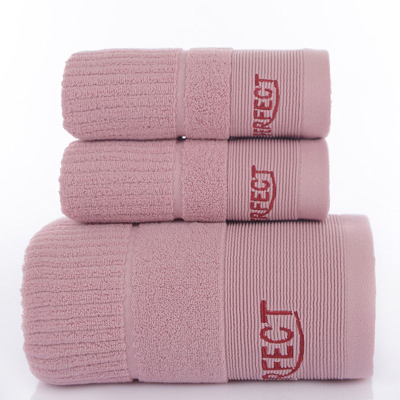 3PCS Babylon Pink Luxury Cotton Towel and Bath Towel Gift Set - Soft Absorbent Long Staple Cotton Bathroom Travel Home Towels, 2 Pack 35 × 75cm Towel & 70 × 140cm Bath Towel