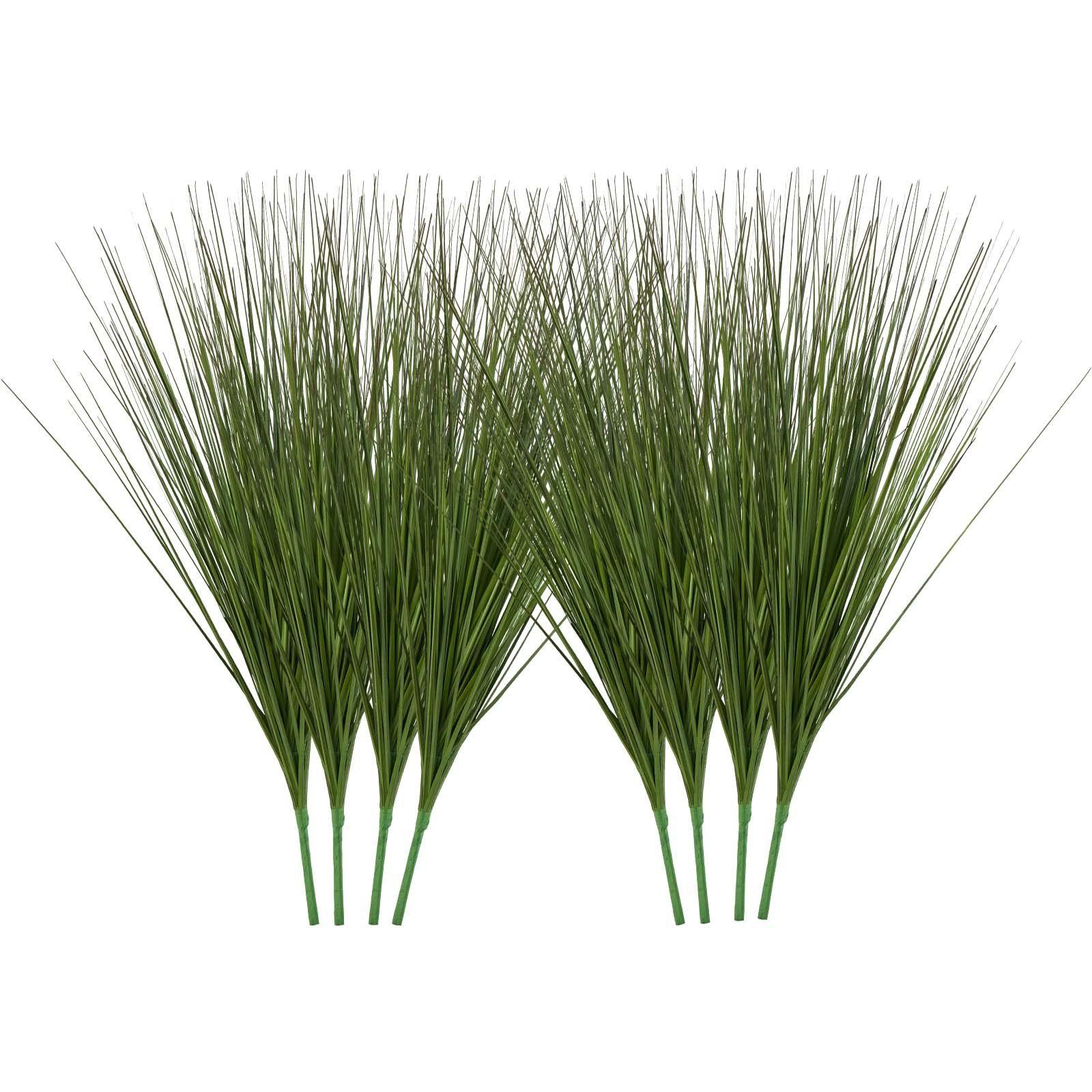 Artificial Grass Plant, 686mm Faux Onion Grass Fake Greenery Shrubs Plant, Premium PVC for Indoor Outdoor House Home Garden Office Room Décor, Housewarming, 8 Pack Green