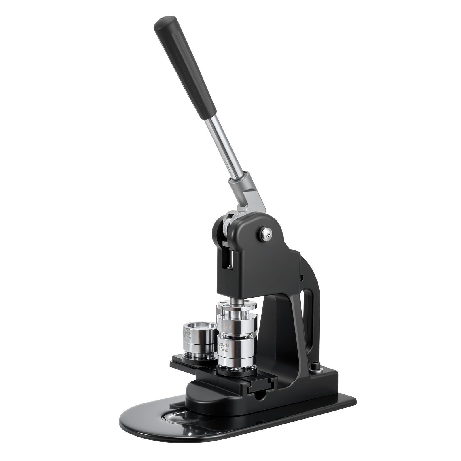 Button Maker Machine, 25 mm, Pin Maker Machine with 500pcs Button Parts, Circle Cutter, Hex Wrenches and Magic Book, Ergonomic Handle, for DIY Badges, Personalized Pins and Key Chains, Black