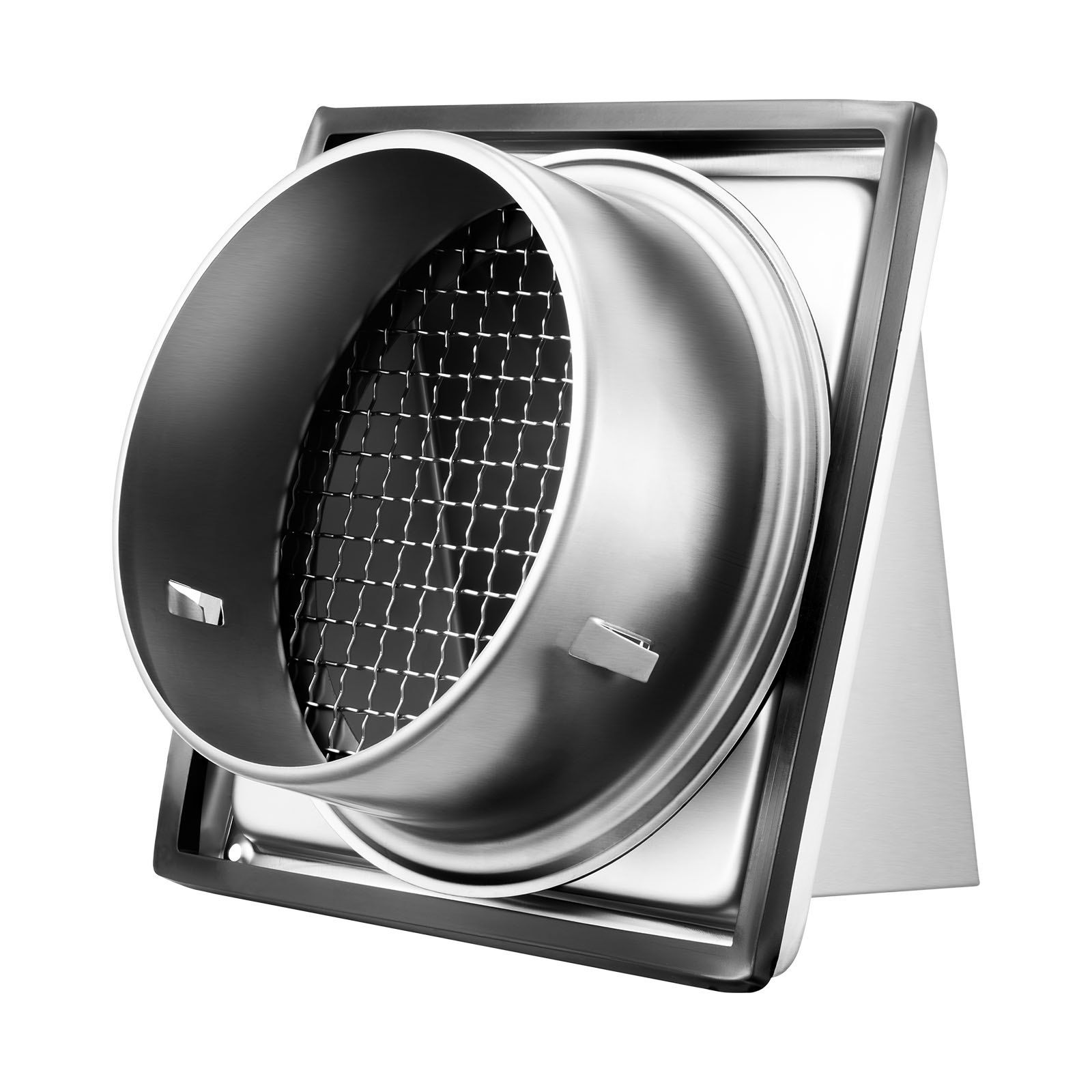 97mm External Extractor Wall Vent Cover, Square AC Vent Gable Cover, Premium Stainless Steel & with Built-in a Protection Screen, for House,Bathroom,Garage,Kitchen,Basement (1 Pack, Silver)