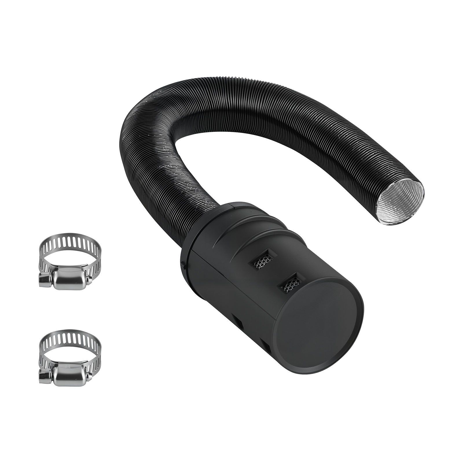 Diesel Heater Intake Pipe Kit, 25mm Car Air Parking Heater Ducting Pipe Hose Tube, Stretchable & Bendable Car Air Intake Filter Silencer Hose Pipes Kit with Clamps for 2KW 5KW 8KW Diesel Heaters