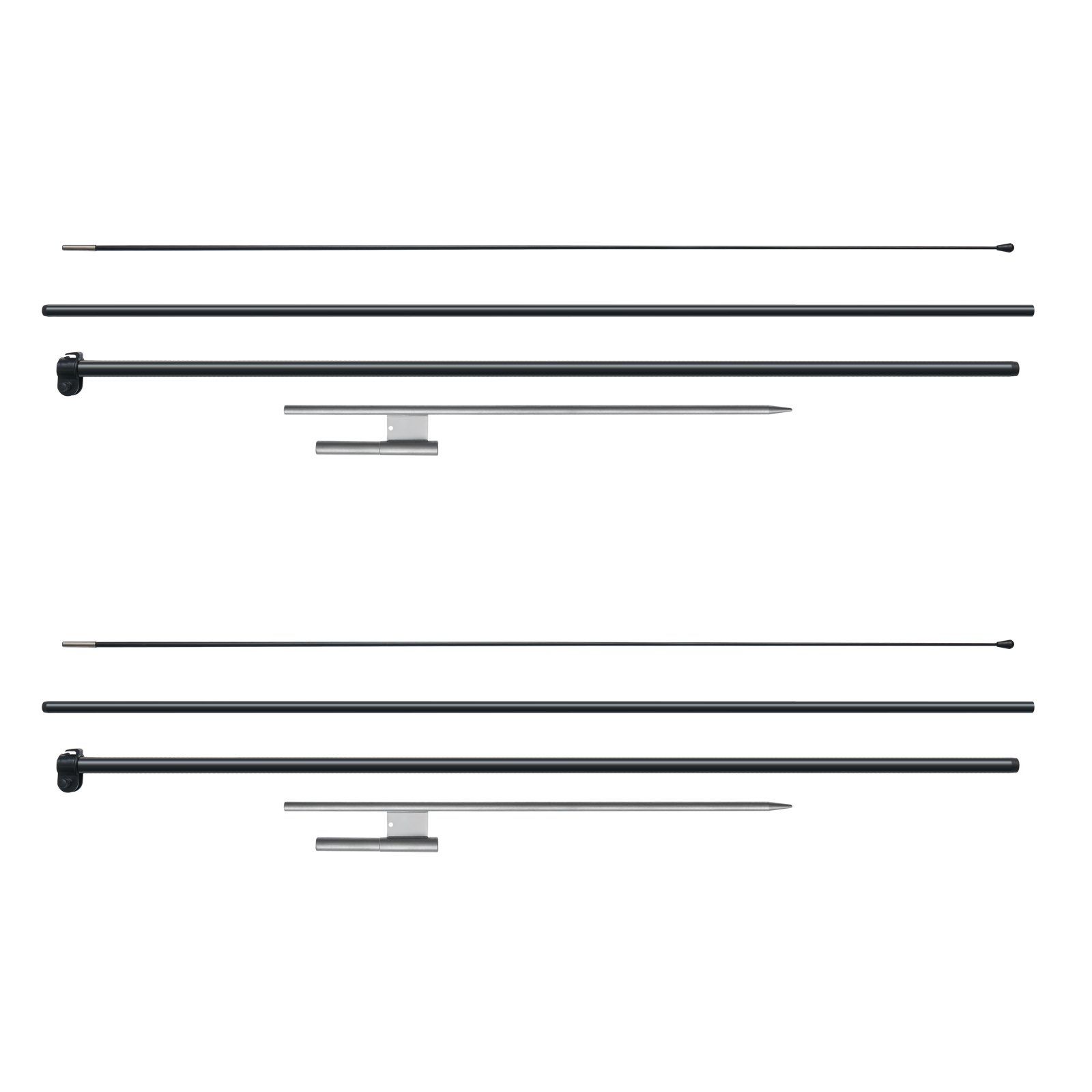 Feather Flag Pole Kit, 2 Packs Swooper Flag Pole 12.7 ft, Sign Flag Poles for Business Advertising Flags Outdoor, with Ground Stakes and A Carrying Bag (Flag Not Included)