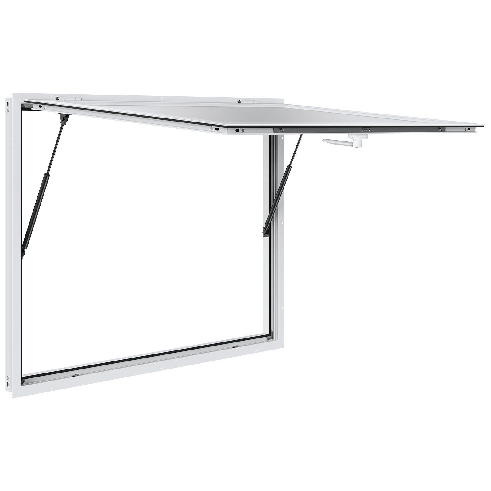 Concession Window for Food Truck, 48"x36" Aluminum Alloy Food Truck Service Window, Up to 85 Degrees Stand Serving Window with Awning Door & Drag Hook, for Food Trucks Concession Trailers