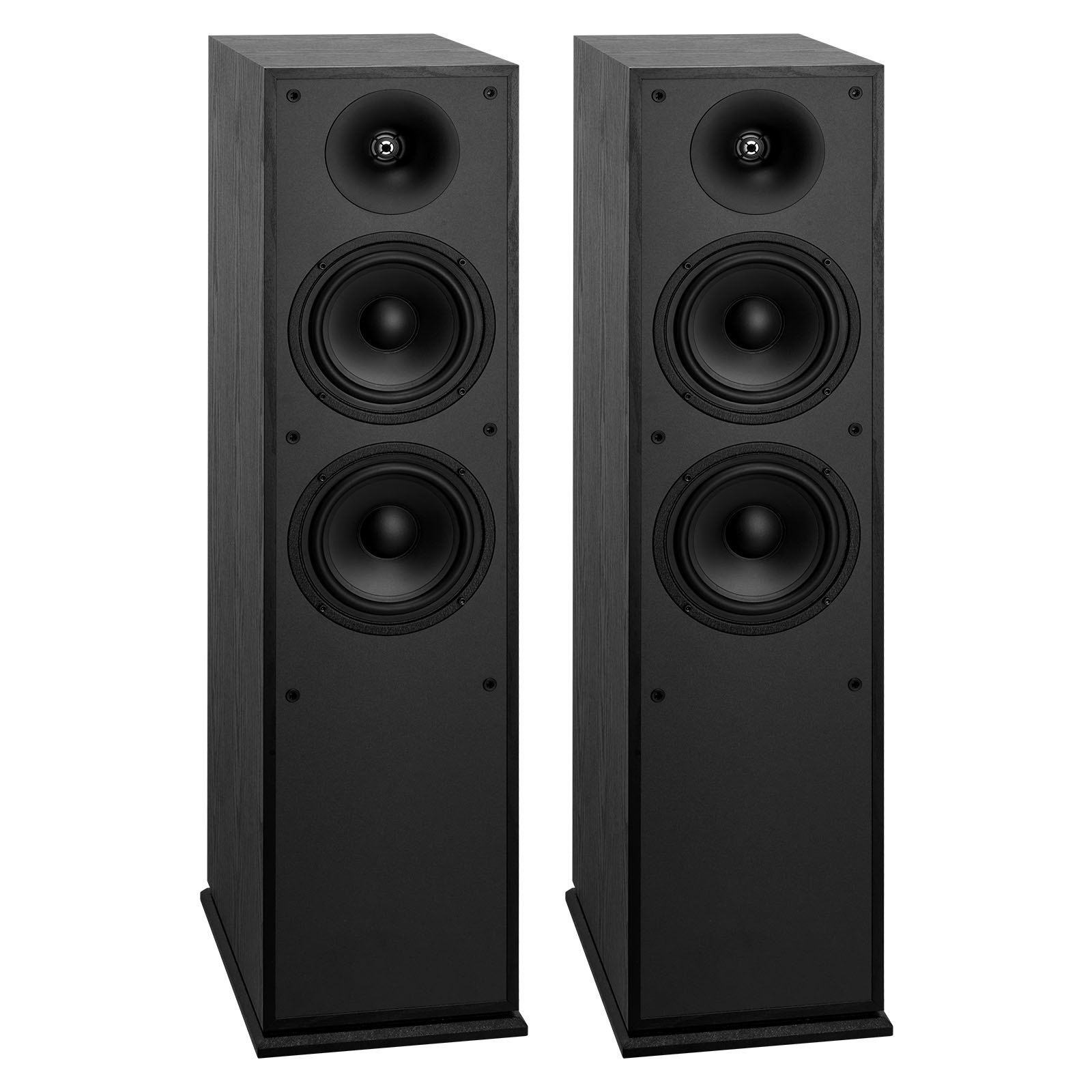Floorstanding Speakers, 2-Way, Floor-Standing Tower Speakers with 25.4 mm Tweeter, Dual 165.1 mm Woofers, 400W Peak, 65Hz–20kHz Frequency Response, Durable MDF Enclosure, for Home Audio, Pair