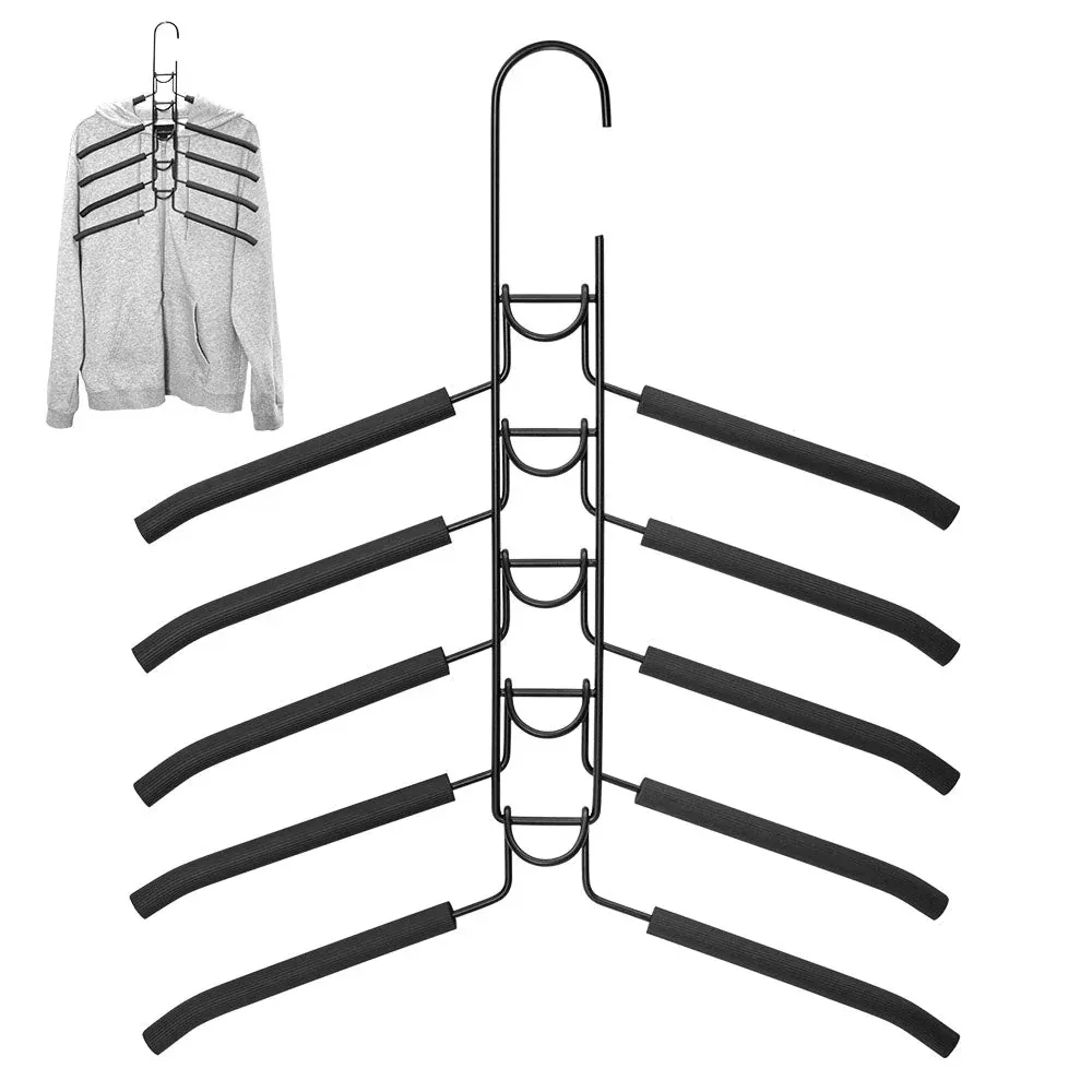 8 Sets Magic Clothes Hangers Detachable 5-in-1 Multilayer Carbon Steel Coat Hanger with Anti-Slip Foam Sleeves Space Saving for Wardrobe Closet Storage 8 Sets Magic Clothes Hangers Detachable 5-in-1 Multilayer Carbon Steel Coat Hanger with Anti-Slip Foam Sleeves Space Saving for Wardrobe Closet Storage
