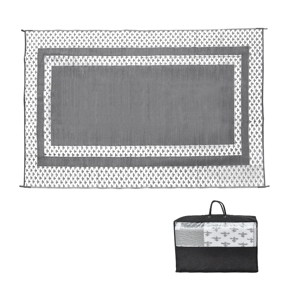 Large Outdoor Rug 275x365cm Weatherproof Plastic Weave Mat Washable Outside Solid Carpet Easy Care for Patio Deck Backyard Garden RV Camping Silver Grey Large Outdoor Rug 275x365cm Weatherproof Plastic Weave Mat Washable Outside Solid Carpet Easy Care for Patio Deck Backyard Garden RV Camping Silver Grey
